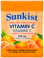 Vitamin C, Chewable Juicy Orange, 500 mg, 16 tablets