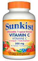 Vitamin C, Chewable Tropical Breze, 500 mg, 90 tablets