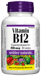 Vitamin B12, (Cyanocobalamin), 250 mg, 90 tablets