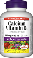 Calcium with D3, Krebs Cycle, Easy Absorption, 650 mg/400 IU, 100 tablets