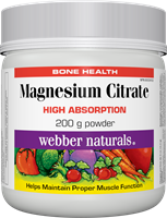 Magnesium Citrate Powder, 200 g powder