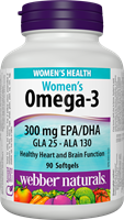 Omega-3 Women (EPA 200, DHA 100, GLA 25, ALA 130), 90 softgels