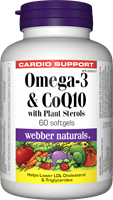 Omega-3 & CoQ10 with Plant Sterols, 417/50/370 mg, 60 softgels