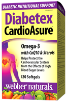 Diabetex CardioAsure, Omega 3 Plus CoQ10 and Sterols, 120 softgels