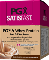 PGX Satisfast Rich Chocolate, PGX & Whey Protein, 14 pouches