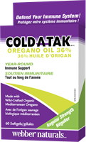 COLD-A-TAK Oregano Oil, 36% Carvacrol, 60 softgels