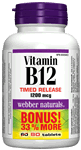 Vitamin B12, Timed Release, 1200 mcg, BONUS! 33% MORE, 60+20 tablets