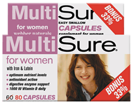 MultiSure for Women, Easy Swallow Multivitamin, BONUS! 33% MORE, 60+20 capsules