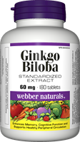 Ginkgo Biloba, VALUE PACK, 60 mg, 180 tablets