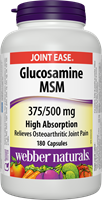 Glucosamine MSM, 500/375 mg, 180 capsules